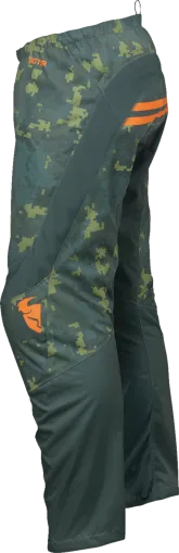 Children's motocross breeches THOR YOUTH SECTOR DIGI GREEN/ORANGE