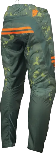 Children's motocross breeches THOR YOUTH SECTOR DIGI GREEN/ORANGE