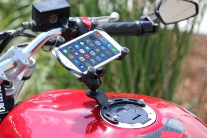 RAM-MOUNTS X-Grip B-410-A-UN10BU Motorcycle Phone Mount with Tank Mount.