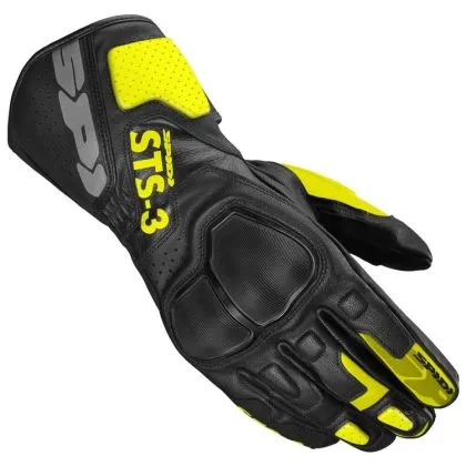 Δερμάτινα γάντια μοτοσυκλέτας SPIDI STS-3 BLACK/NEON YELLOW