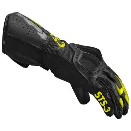 Δερμάτινα γάντια μοτοσυκλέτας SPIDI STS-3 BLACK/NEON YELLOW