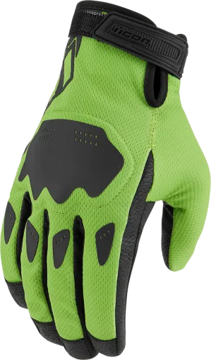 Motorcycle gloves ICON HOOLIGAN CE - GREEN