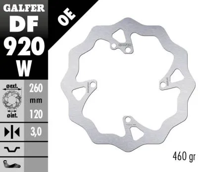 Disc frana fata Galfer WAVE FIXED 260x3mm DF920W