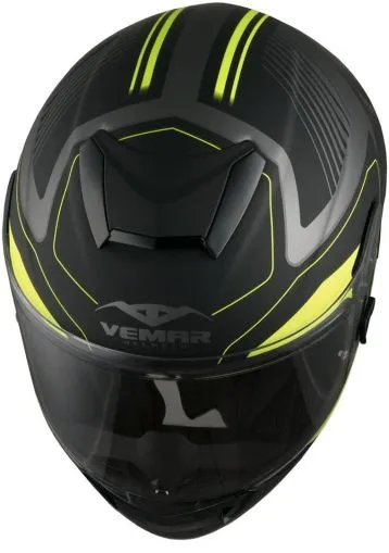Sports helmet VEMAR HURRICANE LASER MATT SILVER/FLUO YELLOW