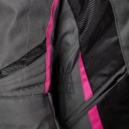 Jachetă motocicletă textilă de damă ADRENALINE LOVE RIDE 2.0 LADY NEGRU/ROZ/GRI