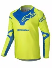 Children's Motocross Jersey ALPINESTARS YTH RACER VEIL YELLOW/BLUE