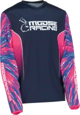 Children's blouse MOOSE RACING AGROID PINK/BLACK/BLUE