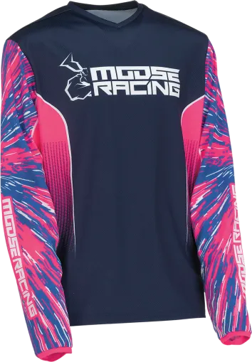 Детска блуза MOOSE RACING AGROID PINK/BLACK/BLUE