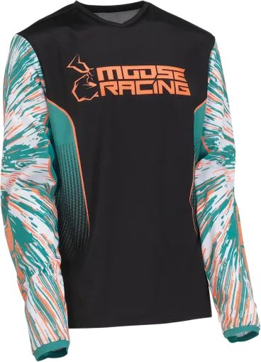 Children's blouse MOOSE RACING AGROID TEAL/ORANGE/BLACK