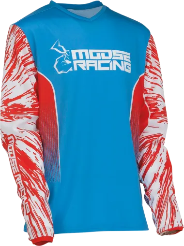 Children's blouse MOOSE RACING AGROID WHITE/RED/BLUE