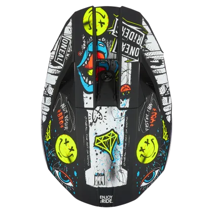 Children's motocross helmet O'NEAL 3SERIES RANCID BLACK/WHITE V.24