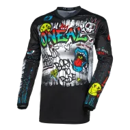 Children's motocross shirt O'NEAL ELEMENT RANCID BLACK/WHITE