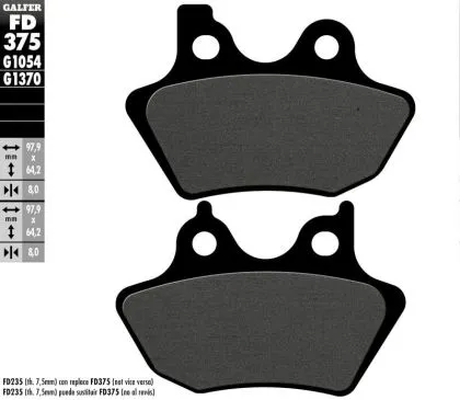 Μπροστινά/Πίσω Τακάκια Μοτοσικλέτας Galfer SEMI METAL FD375G1054