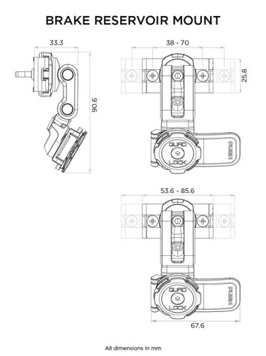Σύστημα τοποθέτησης QUAD LOCK Δοχείο φρένου Τηλεφωνική βάση V2