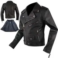 JACHETA MOTO PIELE A-PRO CLASIC NEGRA