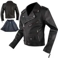 JACHETA MOTO PIELE A-PRO CLASIC NEGRA