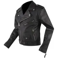 JACHETA MOTO PIELE A-PRO CLASIC NEGRA