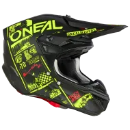 Casca motocross O'NEAL 5SERIES POLYACRYLITE ATTACK V.23 NEGRU/GALBEN NEON