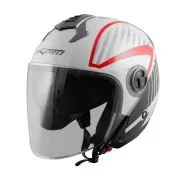 Каска за скутер A-PRO OPENLINE WHITE/RED