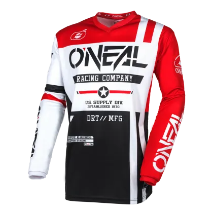Motocross shirt O`NEAL ELEMENT WARHAWK BLACK/WHITE/RED