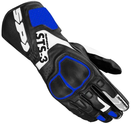 Leather motorcycle gloves SPIDI STS-3 Black/Blue