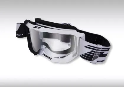 Motocross Goggles PROGRIP 3300 BLK/WH CLEAR