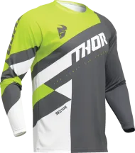 Tricou motocross copii THOR YOUTH SECTOR CHECKER GRI/ACID