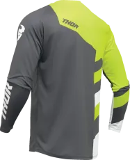Tricou motocross copii THOR YOUTH SECTOR CHECKER GRI/ACID