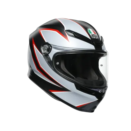 HELMET AGV K-6 S FLASH MATT BLACK/GREY/RED