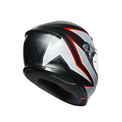 HELMET AGV K-6 S FLASH MATT BLACK/GREY/RED