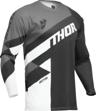 Motocross Jersey THOR SECTOR CHECKER BLACK/GRAY