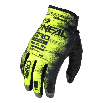 Mănuși de motocross O'NEAL MAYHEM SCARZ NEGRU/GALBEN NEON V.24