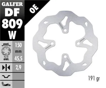 Заден спирачен диск Galfer WAVE FIXED 150x2,9mm DF809W