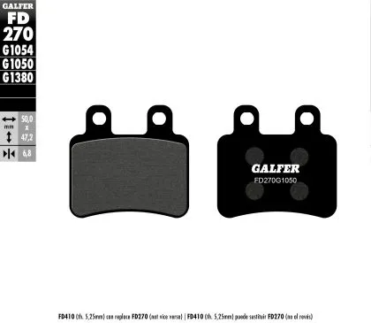 Μπροστινά/πίσω Moto Pads Galfer SCOOTER FD270G1050