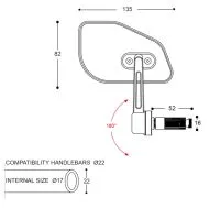 Motorcycle mirrors BARRACUDA SKIN-Z BAR END B-LUX