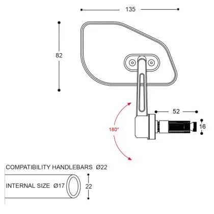 Καθρέπτες μοτοσυκλέτας BARRACUDA SKIN-Z BAR END B-LUX