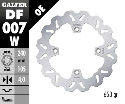 Μπροστινό/πίσω δίσκο φρένων Galfer WAVE FIXED 240x4mm DF007W