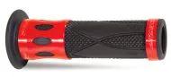 Motorcycle grips PROGRIP Double Density 728 BK/RD ALU OPEN