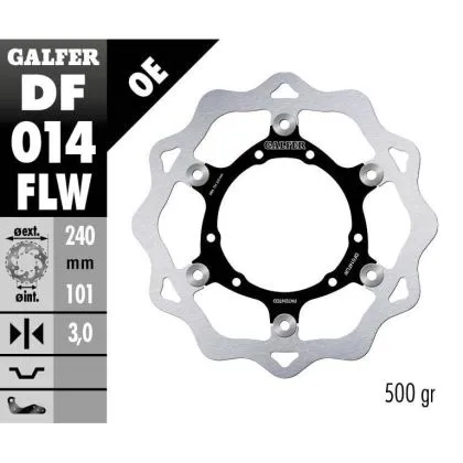 Плаващ заден спирачен диск Galfer WAVE FLOATING (C. STEEL) 240x3mm DF014FLW