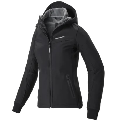 Women's textile motorcycle jacket SPIDI HOODIE ARMOR Black