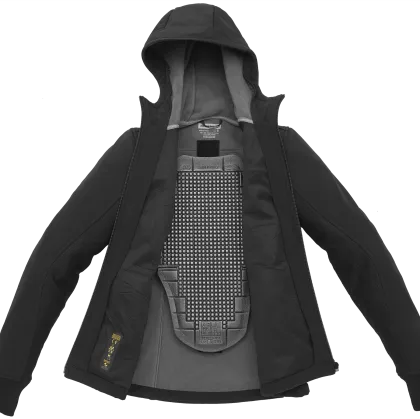Women's textile motorcycle jacket SPIDI HOODIE ARMOR Black