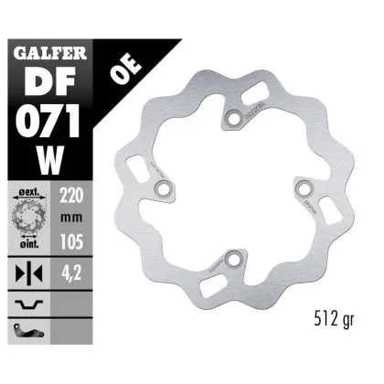 Disc frana fata/spate Galfer WAVE FIXED DISC WAVE FIXED 220x4mm DF071W
