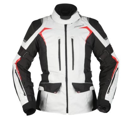 Γυναικείο μπουφάν μοτοσικλέτας Modeka Elaya Ανοιχτό Γκρι/Μαύρο