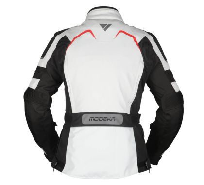 Γυναικείο μπουφάν μοτοσικλέτας Modeka Elaya Ανοιχτό Γκρι/Μαύρο