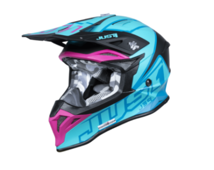 Cască Motocross Just1 J-39 Thruster Albastru Petrol/Negru Fuxia