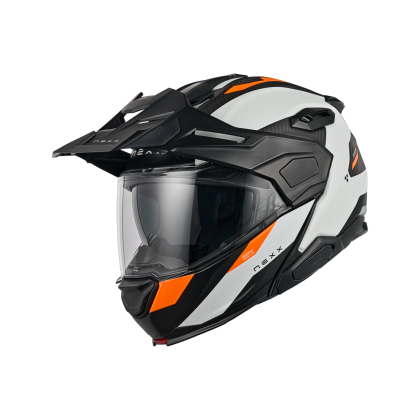 Cască de aventură NEXX X.LIFECOUNTRY TERRA ALB/PORTOCALIU