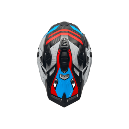 Casca de aventura NEXX X.WED3 FURKA ROSU/ALBASTRU