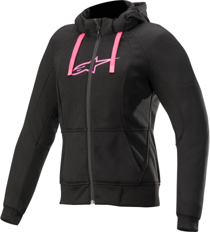 Hanorac moto damă ALPINESTARS Stella Chrome Sport Hoodie NEGRU/ROZ
