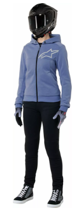 Дамски мото суичър ALPINESTARS Stella Chrome v2 BLUE VIOLET/WHT