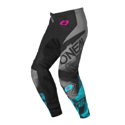 Women's motocross breeches O'NEAL ELEMENT ROLLER BLACK/CYAN
